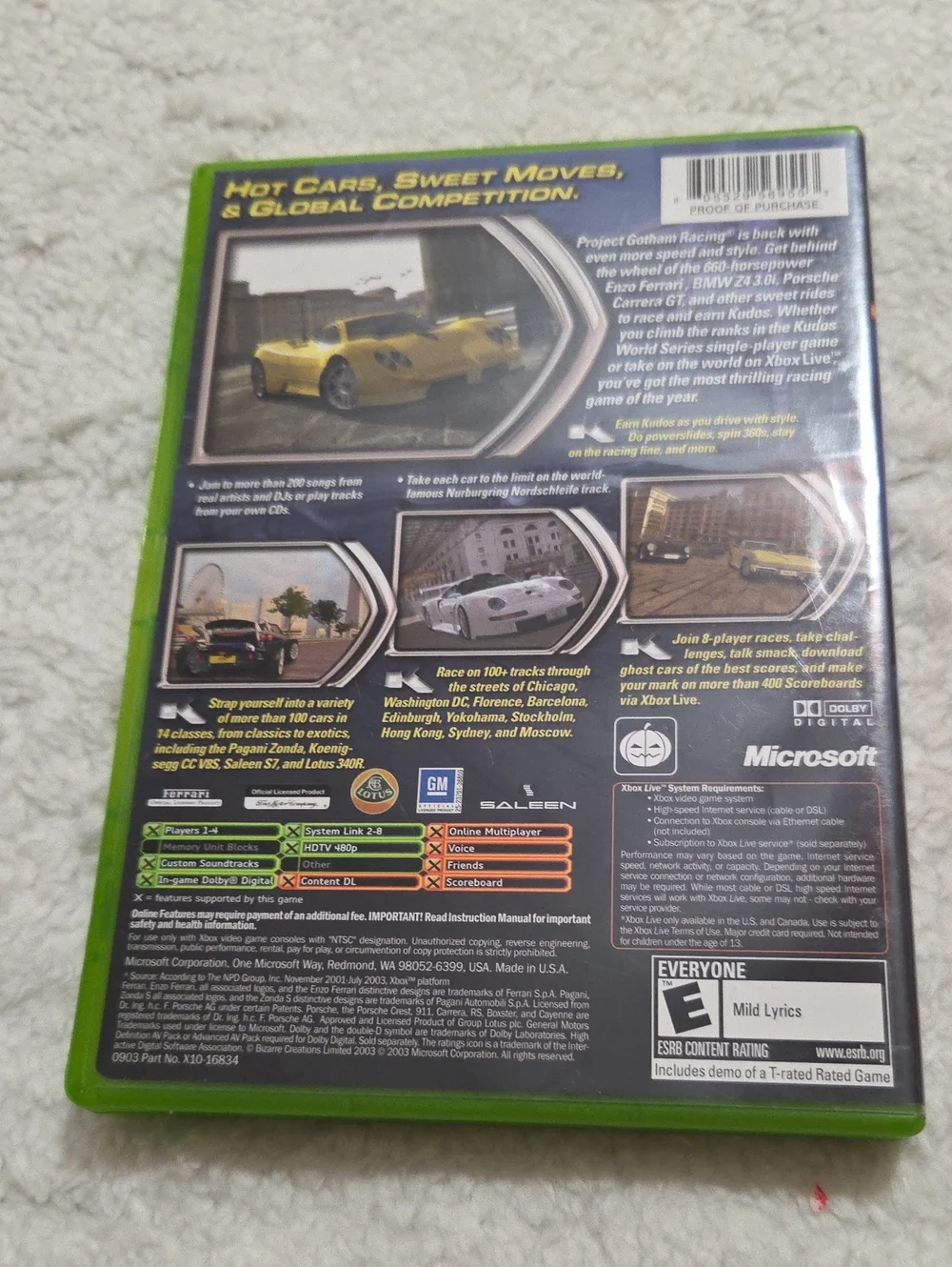 XBOX PROJECT GOTHAM RACING 2 VIDEO GAME